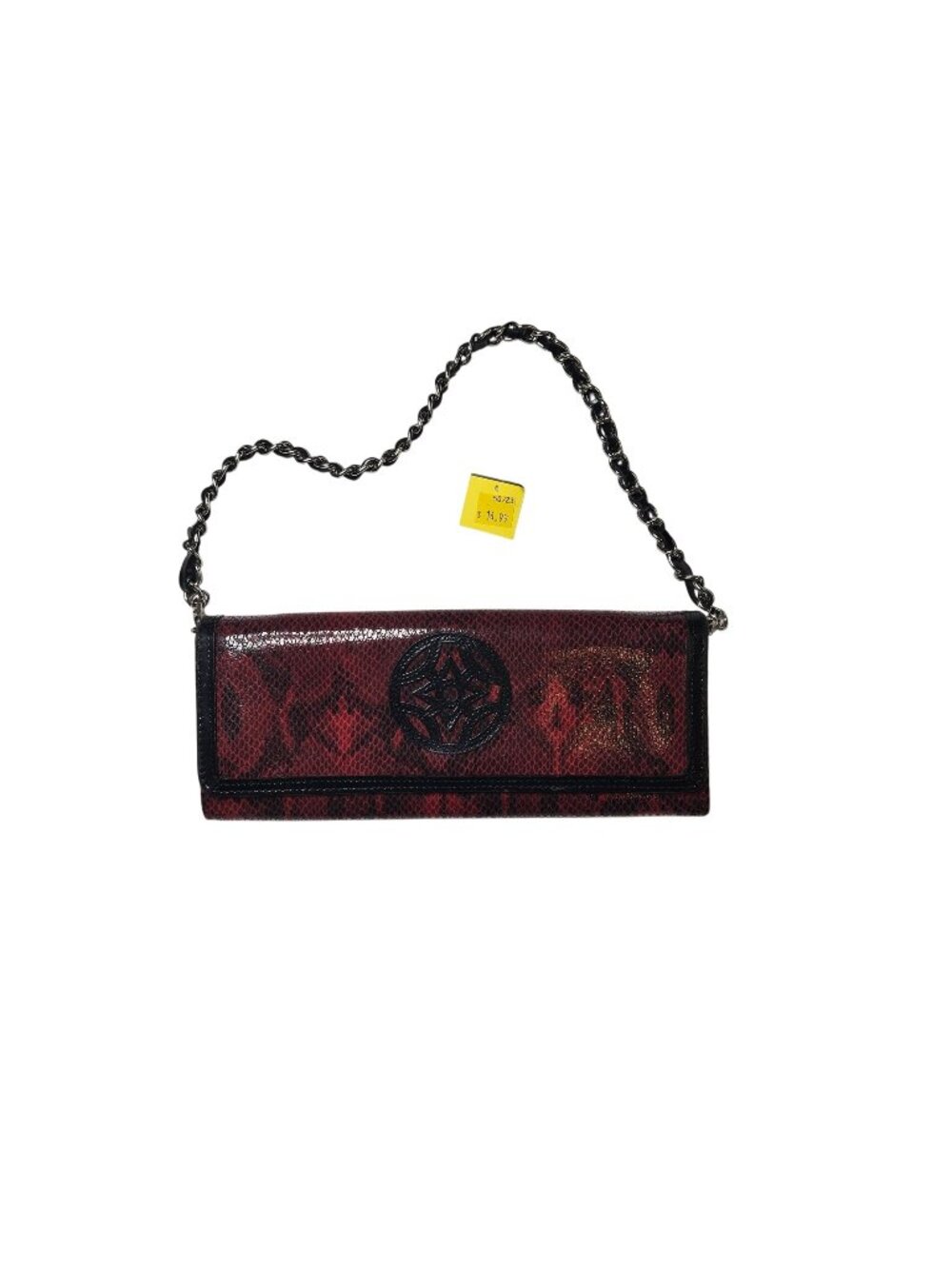 Faux red & black snake like design, metal chain